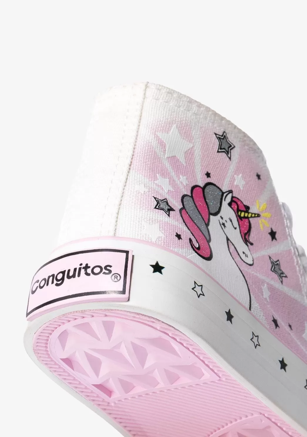 Discount Zapatillas Altas De Niña Unicornio Solar Lona Blanco Zapatillas