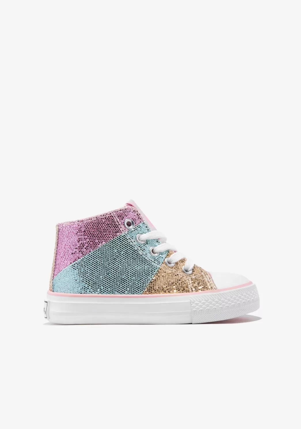 Cheap Zapatillas Altas Glitter Patchwork Zapatillas