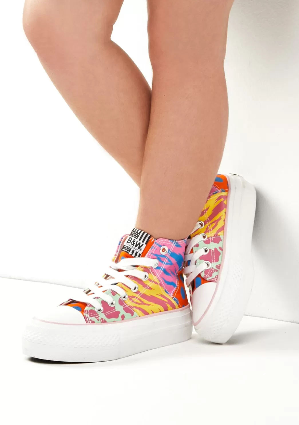 Online Zapatillas Altas Patchwork Multicolor B&W Zapatillas | Zapatillas