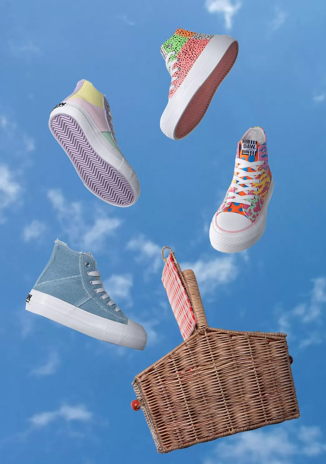 Online Zapatillas Altas Patchwork Multicolor B&W Zapatillas | Zapatillas