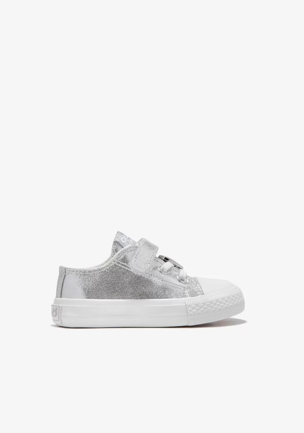 Outlet Zapatillas De Bebé Lona Plata Metalizado Zapatillas | Zapatillas