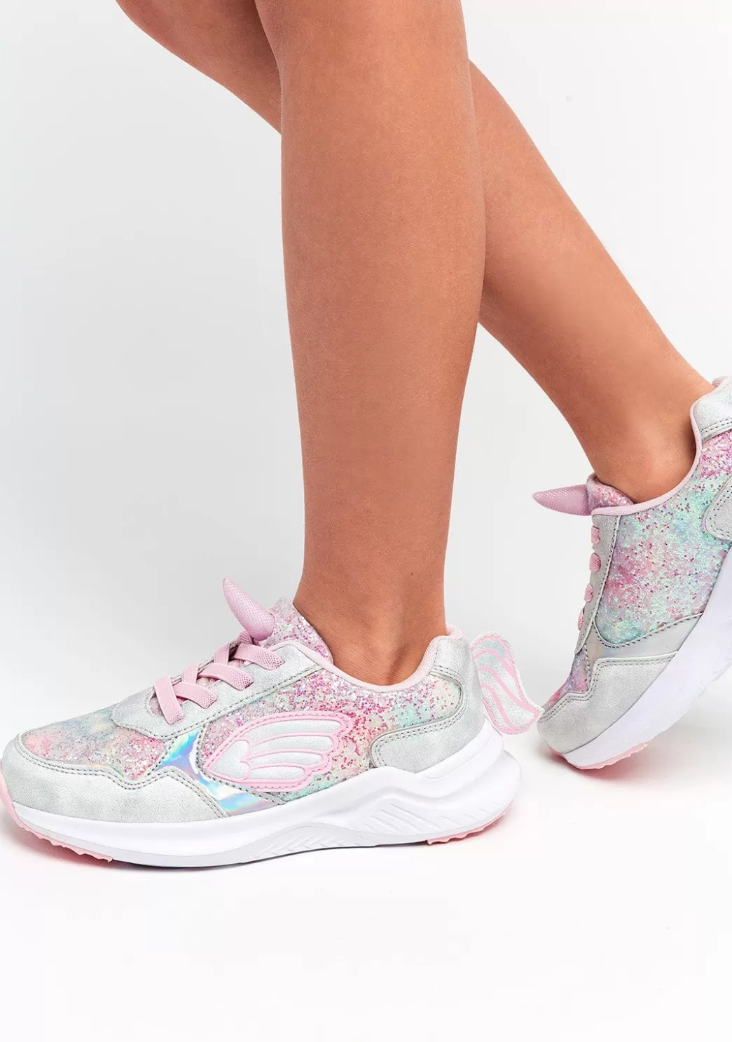 zapatillas_de_nia_unicornio_con_luz_metalizado_blanco_5.webp Discount Zapatillas De Niña Unicornio Con Luz Metalizado Blanco Zapatillas Con Luces | Zapatillas