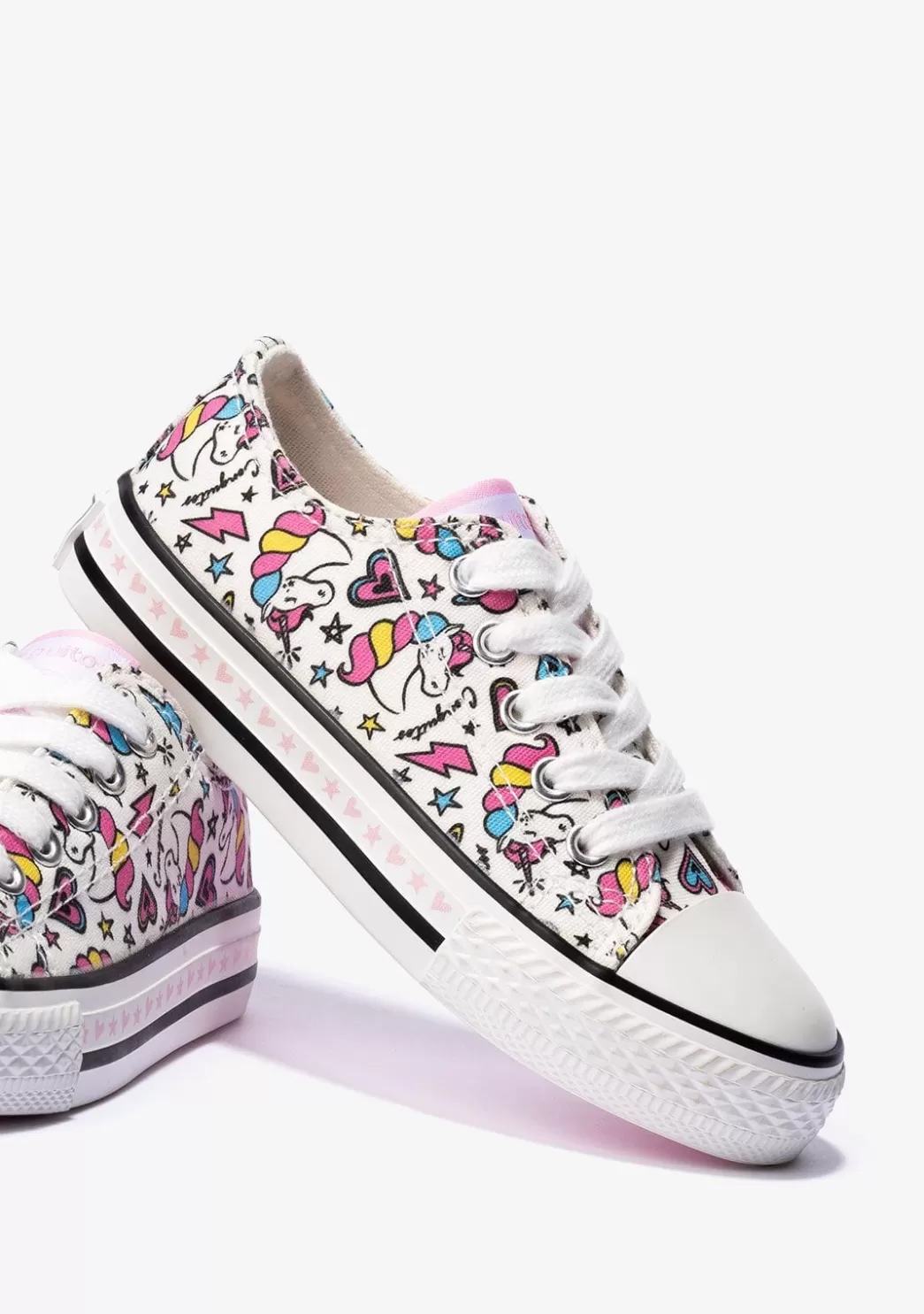 zapatillas_de_nia_unicornio_lona_blanco_6.webp Sale Zapatillas De Niña Unicornio Lona Blanco Zapatillas