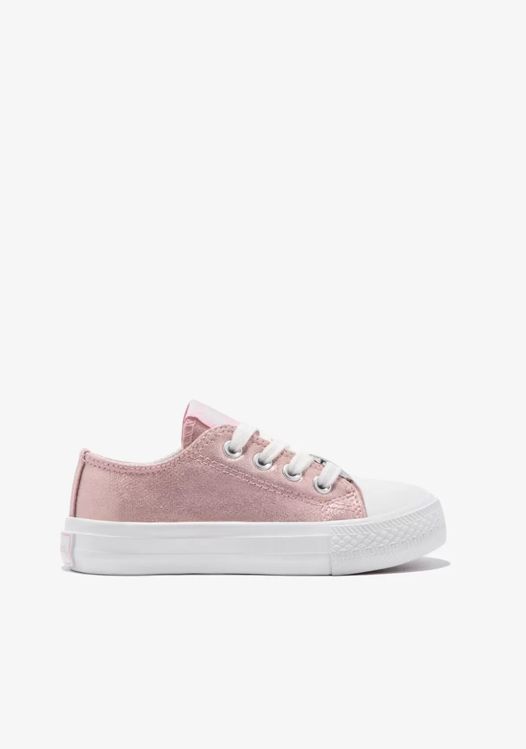 Hot Zapatillas Lona Metalizado Corazón Rosa Zapatillas