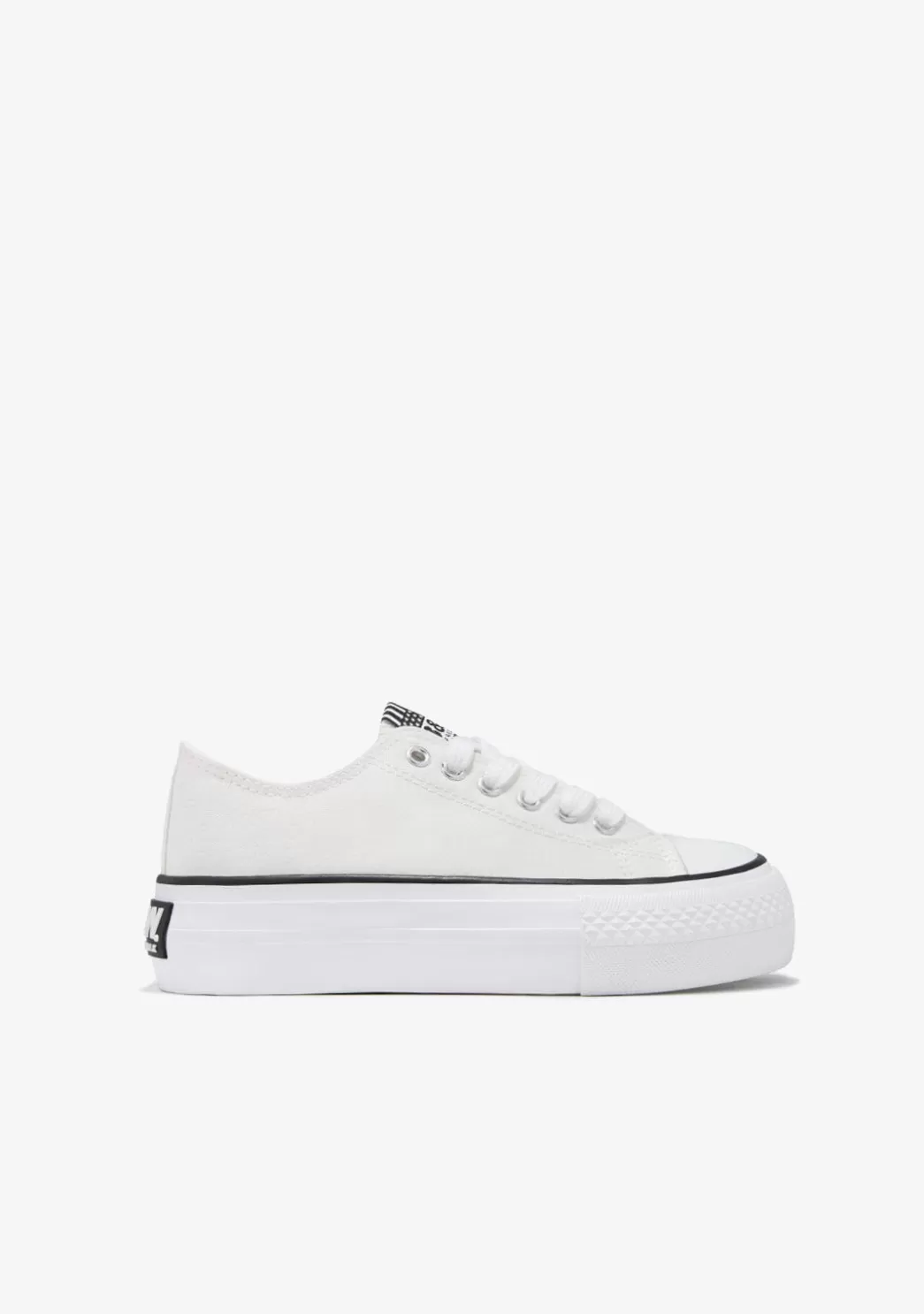 Best Sale Zapatillas Lona Plataforma Blanco B&W Zapatillas | Zapatillas