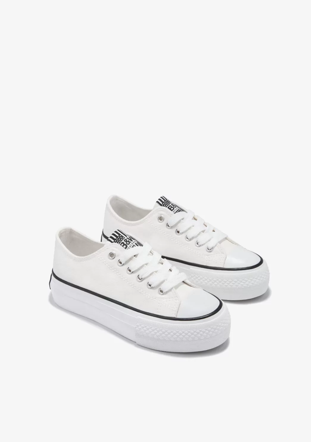 Best Sale Zapatillas Lona Plataforma Blanco B&W Zapatillas | Zapatillas