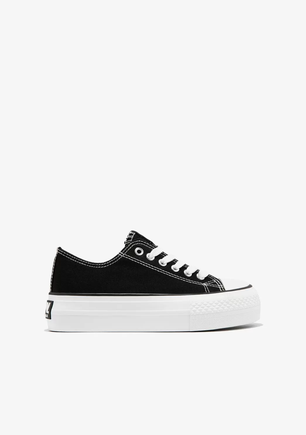 Cheap Zapatillas Lona Plataforma Negro B&W Zapatillas | Zapatillas