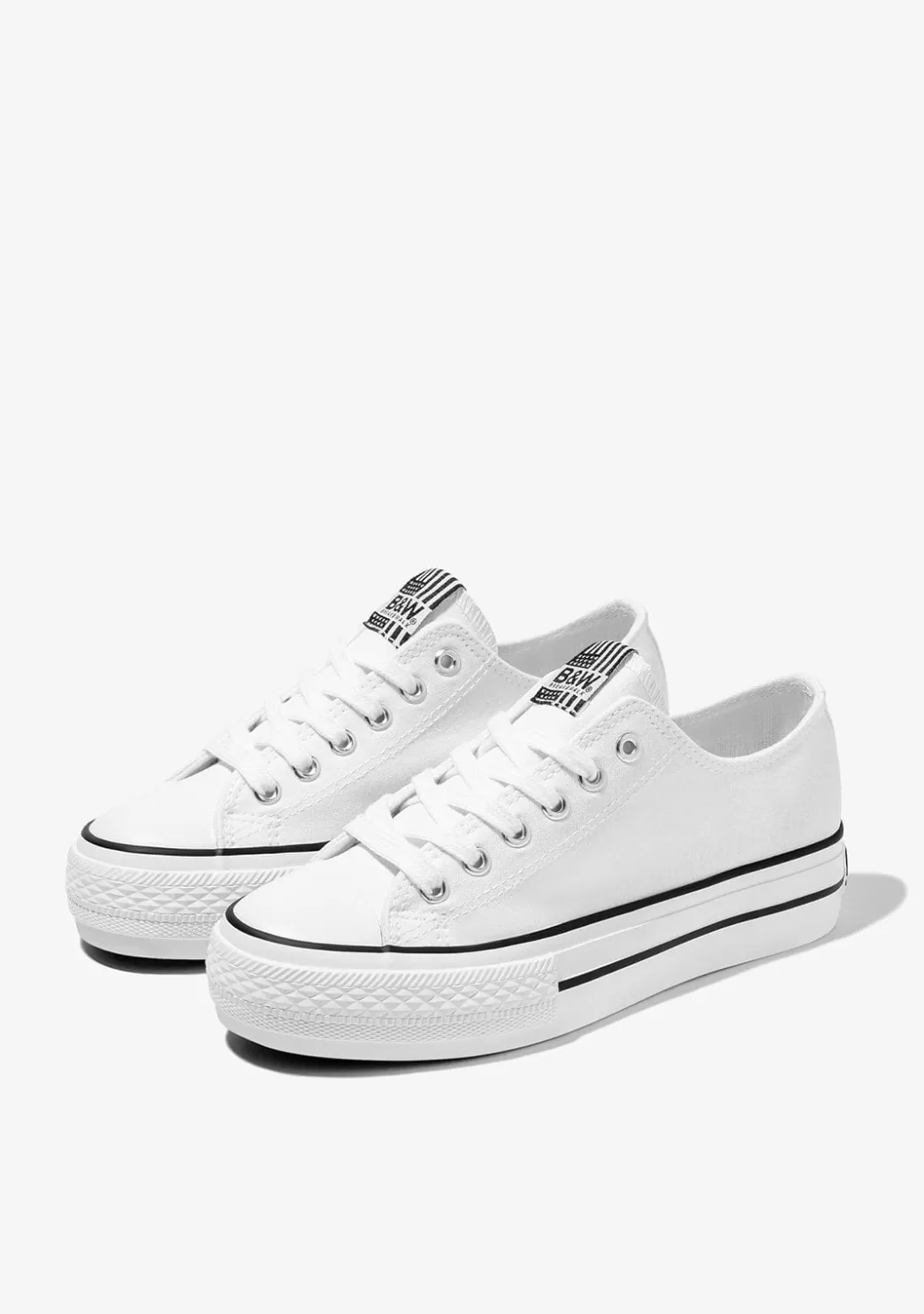 Hot Zapatillas Unisex Basic Lona Blanco B&W Zapatillas | Zapatillas